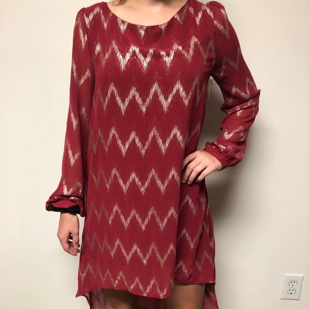 High low chevron dress